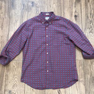 J. Crew Seashore Red Stretch Secret Wash organic cotton poplin shirt in gingham